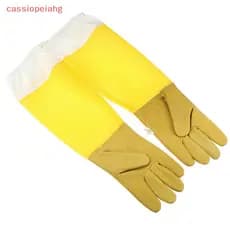 Luvas de apicultura em couro de cabra, equipadas com mangas respiráveis para apicultores.