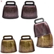6 sinos de metal retrô, adequados para cavalos/ovelhas/gado, com som sonoro.