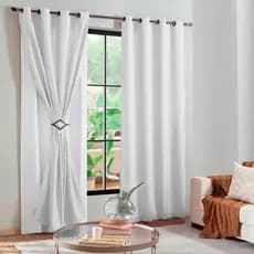 Cortina Blackout Pvc Com Tecido Voil Liso 2,80mx1,80m Corta Luz Sala Quarto