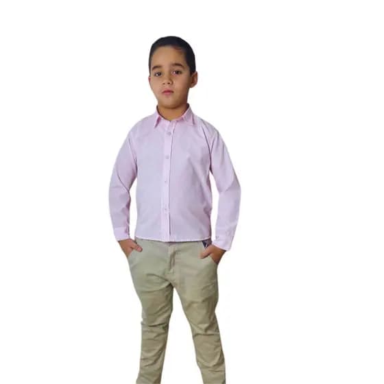 Conjunto Roupa Social Camisa Manga Longa e Calça para Pajem, Festas Casamento e Elegância e Conforto