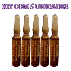 Kit 5 Ampolas Vitamina A 5ml -  Arovitel Ampola de Vidro
