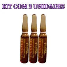 Kit 3 Ampolas Vitamina A 5ml -  Arovitel Ampola de Vidro