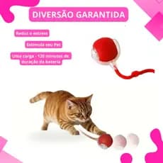 1/2 Brinquedos Inteligentes Para Gatos Bola De Rolamento Automática Cauda Falsa Recarregável