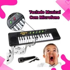 Teclado Com Microfone Piano Infantil Brinquedo Musical