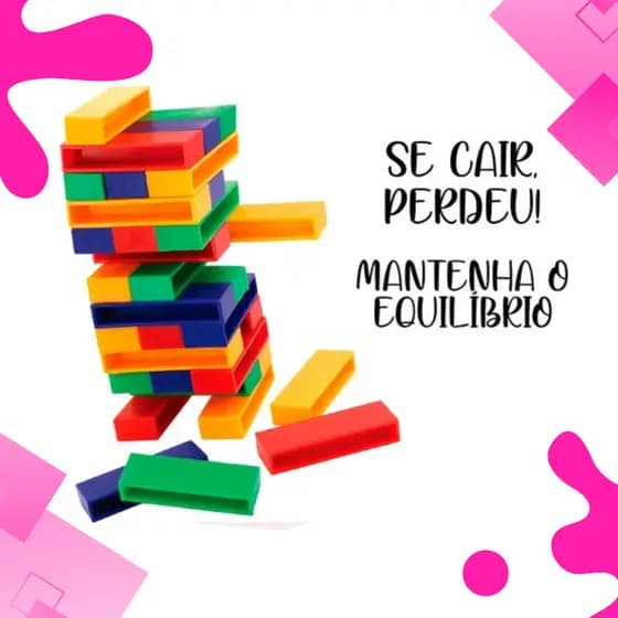 1/2/3 Jogo Caiu Perdeu Torre de Plástico 45 Peças Desenvolve Coordenação Motora Brinquedo