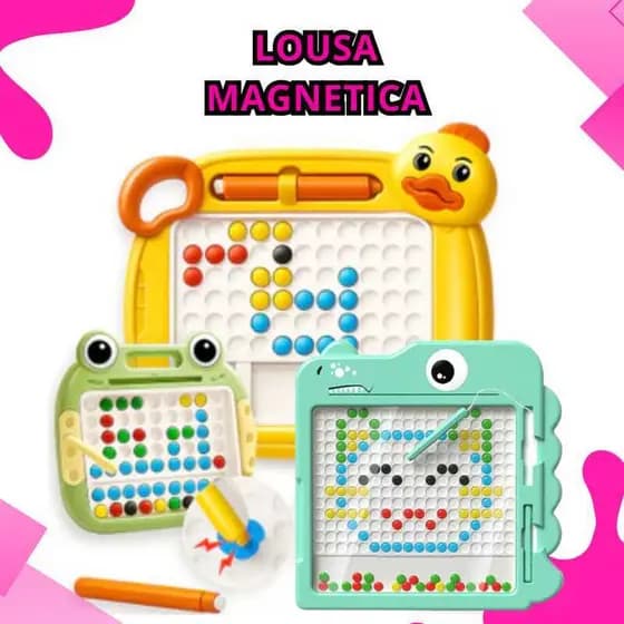 Lousa Mágica Caneta Magnética prancheta Infantil Educativo Cartelas Desenho