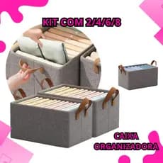 Caixa Organizadora Grande Com Tampa Transparente Dobrável Resistente Multiuso Para Roupas Sapateira