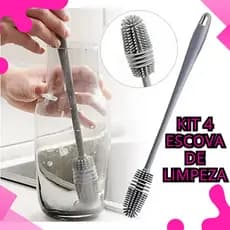 1/2/3/4 Escova Silicone De Lavar Garrafa Mamadeira Copo Taça Louça