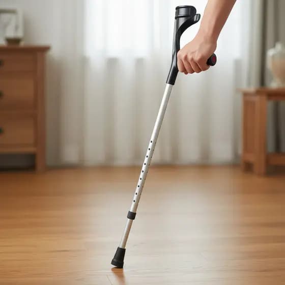 Muleta Canadense Fixa Adulto Ajustavel Unitário 130kg Cor Preto em Aluminio Super Leve