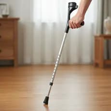 Muleta Canadense Fixa Adulto Ajustavel Unitário 130kg Cor Preto em Aluminio Super Leve