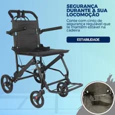 Cadeira De Rodas Leve Compacta De Transporte Idoso Dobrável Ideal para Apartamentos.