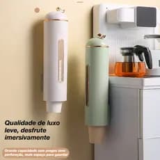 Porta Copos De Parede Suporte Adeviso Organizador Dispenser De Luxo Sem Furos