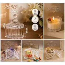 Mini Bomboniere Potiche Vidro com Tampa 90ml - s Lembrancinha Casamento Batizado Festa