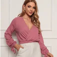 BLUSA MANGA LONGA FEMININA ELEGANTE - BLUSAS FEMININAS MENINA ELEGANTES INVERNO ENVIO NACIONAL