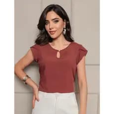 BLUSA MANGA JAPONESA EM CAMADAS PEROLA NO DECOTE- SIS1338