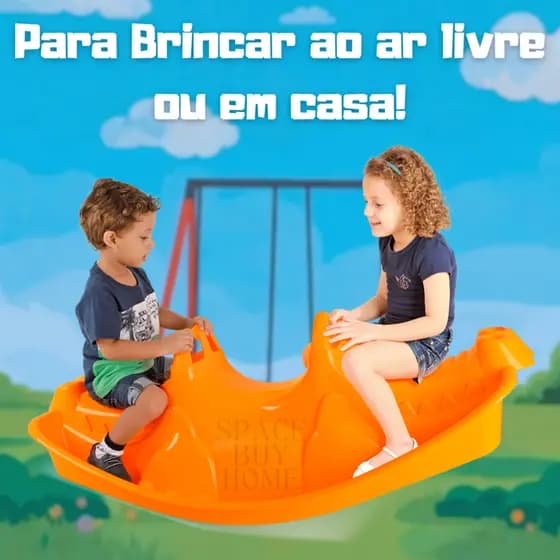 Gangorra balanço infantil para até 2 Lugares cor Laranja Jacaré