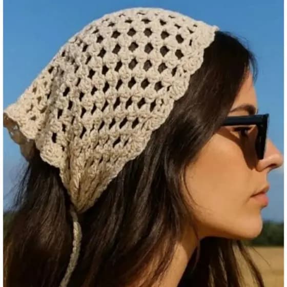 Bandana Multiuso Crochê Moda Blogueira Tendência Luxo