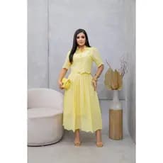 Conjunto Midi Feminino Lese Algodão Bordado 2 peças Forrado Moda Modesta