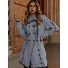 Sobretudo Casaco Inverno Elegante Tricot Mousse Feminino Blogueira