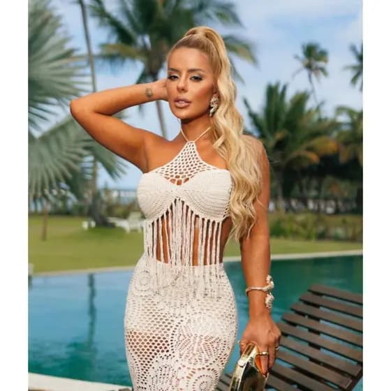 Cropped Top Crochê com Franjas Elegância e Conforto Verão 2026