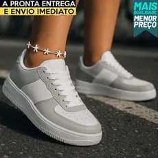 Tênis Unissex Branco Cinza Feminino Casual 34 ao 43 Conforto Durável