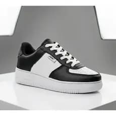 Tenis Feminino Social Sneaker Couro Costurado Confortável Street etiqueta emborrachada  envio rapido
