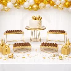 KIT 1 BOLEIRA 30CM 4 DOCEIRAS/BANDEJAS FERRO RETANGULAR DIAMANTE FESTAS ANIVERSÁRIO CASAMENTO