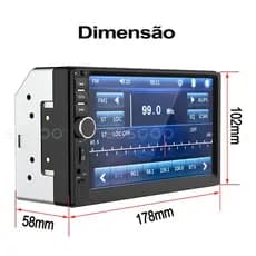 Dvd Automotivo 2 Din Central Multimidia Mp5 Bluetooth Usb Sd Tela 7 Hd Espelhamento