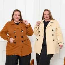 Casaco Sobretudo Plus Size de Moleton pra Inverno Con Botoes