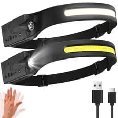 Lanterna de Cabeça Recarregável USB 3 LEDs - Para Camping, Trilhas e Corrida Noturna
