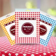20 Toalhas De Mesa Tnt Xadrez Festa Decoracao - 70x70cm Diversas Cores