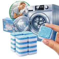 Kit 12 Pastilhas Para Limpeza Máquina De Lavar Tablete Lava Louças Limpa Remove Sujeiras