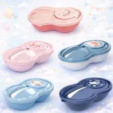 Pote Infantil com Divisórias e Tampa – Prático e Compacto Pote Papinha Bebê