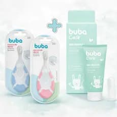 Kit Higiene Bucal Bebê Buba Escova + Gel Dental Sem Flúor