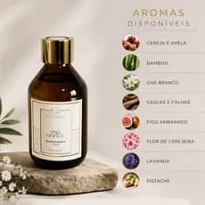 Difusor 120ml com Varetas Aromatizador de Ambiente Aroma Perfumado Cheiro Suave para Casa