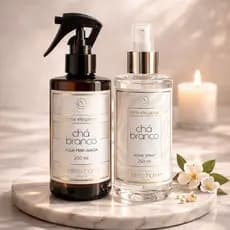 Cheirinho Casa e Roupas 250ml Home Spray + Chá Branco Água Perfumada Sofisticado