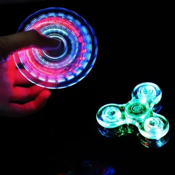 Led Light Fidget Spinner Top Mão Spinners Glow Stay Spiner Stress Relief Adulto Crianças Brinquedos