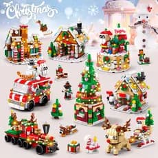 Elk Árvore de Natal Arquitetura de Natal Blocos de construção de pequenas partículas Compatível com Lego