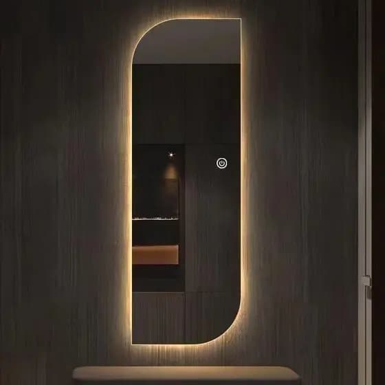 Espelho de vestir inteligente em forma de folha de bordo espelho de corpo inteiro led luminoso espelho de vestir persona