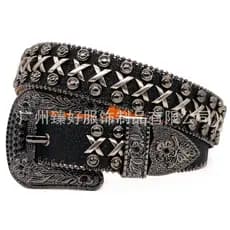 2026 novo estilo punk cinto masculino rebite cinto strass cinto decorativo Hip-Hop punk calças de rua cinto masculino202