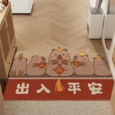 8. Preço baixo Sekill capivara dos desenhos animados bonito em forma especial anel de seda porta tapete de entrada pode