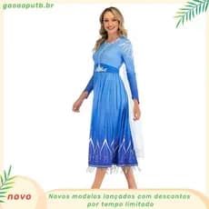 2024 Frozen 2 Vestido de Aisha Cos Suit Adulto Elsa Ice Princesa Vestido de Comércio Exterior