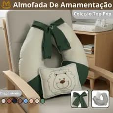 Almofada de Amamentação Multifuncional Com Zíper + Travesseirinho Bordado