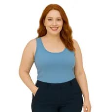 Regata Slim Feminina Atemporal em Visco Lycra Casual Básica Confortável Moda Verão Primavera 3020.C2