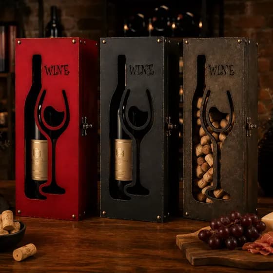 Caixa De Vinho Rústica Marrom Tabaco - Presente aniversário, Bebidas, Rústica, Natal, Ano novo