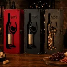 Caixa De Vinho Rústica Marrom Tabaco - Presente aniversário, Bebidas, Rústica, Natal, Ano novo