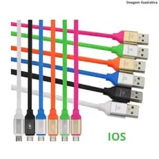 Cabo USB para Lightning – 1 Metro | Silicone Emborrachado Colorido