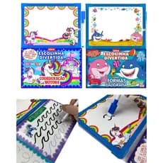 Livro Infantil Escolinha Divertida – Coordenação Motora com Quadro Mágico e Caneta Apagável