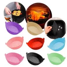 Forma de Silicone Air Fryer Redonda - Cor Sortida