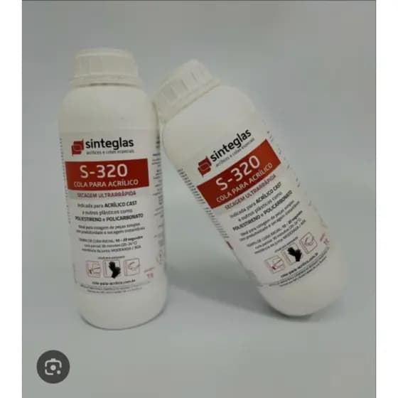 Cola para Acrílico Sinteglas S-320 Antibolhas Alta Resistência 1 Litro